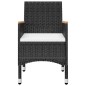 vidaXL Set da Bistrot per Giardino 3 pz in Polyrattan e Vetro Nero vidaXL Set da Bistrot per Giardino 3 pz in Polyrattan e Vetro Nero