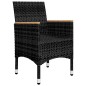 vidaXL Set da Bistrot per Giardino 3 pz in Polyrattan e Vetro Nero vidaXL Set da Bistrot per Giardino 3 pz in Polyrattan e Vetro Nero