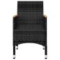 vidaXL Set da Bistrot per Giardino 3 pz in Polyrattan e Vetro Nero vidaXL Set da Bistrot per Giardino 3 pz in Polyrattan e Vetro Nero