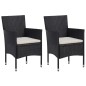 vidaXL Set Mobili da Pranzo per Giardino 3 pz Nero Polyrattan e Vetro vidaXL Set Mobili da Pranzo per Giardino 3 pz Nero Polyrattan e Vetro