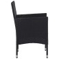 vidaXL Set Mobili da Pranzo per Giardino 3 pz Nero Polyrattan e Vetro vidaXL Set Mobili da Pranzo per Giardino 3 pz Nero Polyrattan e Vetro
