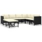 vidaXL Set Divani da Giardino 8 pz con Cuscini in Polyrattan Nero vidaXL Set Divani da Giardino 8 pz con Cuscini in Polyrattan Nero