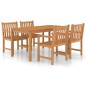 vidaXL Set da Pranzo per Esterni 5 pz in Legno Massello di Teak vidaXL Set da Pranzo per Esterni 5 pz in Legno Massello di Teak