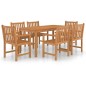 vidaXL Set da Pranzo per Esterni 7 pz in Legno Massello di Teak vidaXL Set da Pranzo per Esterni 7 pz in Legno Massello di Teak
