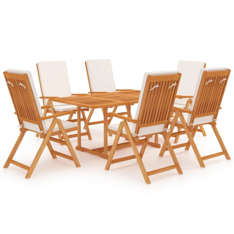 vidaXL Set da Pranzo da Giardino 7 pz con Cuscini Legno di Teak vidaXL Set da Pranzo da Giardino 7 pz con Cuscini Legno di Teak