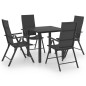 vidaXL Set da Pranzo da Giardino 5 pz Nero vidaXL Set da Pranzo da Giardino 5 pz Nero