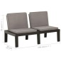 vidaXL Set Divani da Giardino con Cuscini 3 pz in Plastica Grigio vidaXL Set Divani da Giardino con Cuscini 3 pz in Plastica Grigio