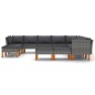 vidaXL Set Divani da Giardino 12 pz con Cuscini in Polyrattan Grigio vidaXL Set Divani da Giardino 12 pz con Cuscini in Polyrattan Grigio