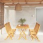 vidaXL Set da Pranzo da Giardino 5 pz in Legno Massello di Teak vidaXL Set da Pranzo da Giardino 5 pz in Legno Massello di Teak