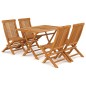 vidaXL Set da Pranzo da Giardino 5 pz in Legno Massello di Teak vidaXL Set da Pranzo da Giardino 5 pz in Legno Massello di Teak