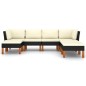 vidaXL Set Divani da Giardino 7 pz con Cuscini in Polyrattan Nero