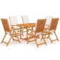 vidaXL Set da Pranzo da Giardino 7 pz con Cuscini Legno di Teak vidaXL Set da Pranzo da Giardino 7 pz con Cuscini Legno di Teak