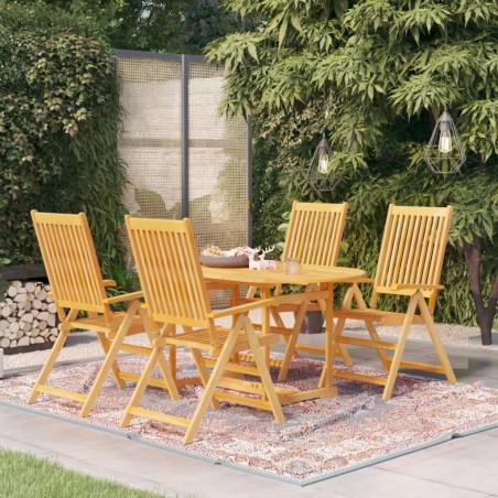 vidaXL Set da Pranzo da Giardino 5 pz in Legno Massello di Teak