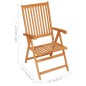 vidaXL Set da Pranzo da Giardino 5 pz in Legno Massello di Teak