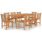 vidaXL Set da Pranzo per Esterni 9 pz in Legno Massello di Teak vidaXL Set da Pranzo per Esterni 9 pz in Legno Massello di Teak