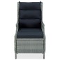 vidaXL Set Pranzo da Giardino 9pz con Cuscini Polyrattan Grigio Chiaro vidaXL Set Pranzo da Giardino 9pz con Cuscini Polyrattan Grigio Chiaro