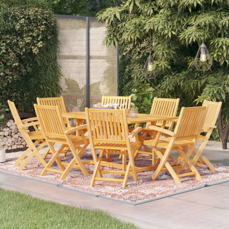 vidaXL Set da Pranzo da Giardino 9 pz in Legno Massello di Teak vidaXL Set da Pranzo da Giardino 9 pz in Legno Massello di Teak