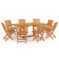 vidaXL Set da Pranzo da Giardino 9 pz in Legno Massello di Teak vidaXL Set da Pranzo da Giardino 9 pz in Legno Massello di Teak