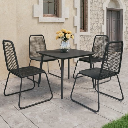 vidaXL Set da Pranzo da Giardino 5 pz in Rattan PVC Nero