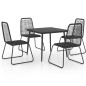 vidaXL Set da Pranzo da Giardino 5 pz in Rattan PVC Nero vidaXL Set da Pranzo da Giardino 5 pz in Rattan PVC Nero
