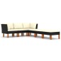 vidaXL Set Divani da Giardino 6 pz con Cuscini in Polyrattan Nero vidaXL Set Divani da Giardino 6 pz con Cuscini in Polyrattan Nero