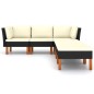 vidaXL Set Divani da Giardino 6 pz con Cuscini in Polyrattan Nero vidaXL Set Divani da Giardino 6 pz con Cuscini in Polyrattan Nero