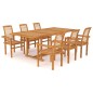 vidaXL Set da Pranzo da Giardino 7 pz in Legno Massello di Teak