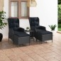 vidaXL Set Divani da Giardino 3 pz con Cuscini Polyrattan Grigio Scuro vidaXL Set Divani da Giardino 3 pz con Cuscini Polyrattan Grigio Scuro