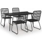 vidaXL Set da Pranzo da Giardino 5 pz in Polyrattan e Vetro vidaXL Set da Pranzo da Giardino 5 pz in Polyrattan e Vetro