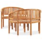 vidaXL Set Salotto da Giardino 3 pz Design Curvo in Massello di Teak vidaXL Set Salotto da Giardino 3 pz Design Curvo in Massello di Teak