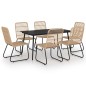 vidaXL Set da Pranzo da Giardino 7 pz in Polyrattan e Vetro vidaXL Set da Pranzo da Giardino 7 pz in Polyrattan e Vetro