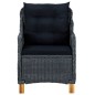 vidaXL Set Pranzo da Giardino 7 pz con Cuscini Polyrattan Grigio Scuro vidaXL Set Pranzo da Giardino 7 pz con Cuscini Polyrattan Grigio Scuro