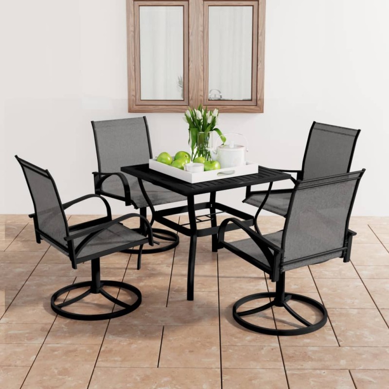 vidaXL Set da Pranzo da Giardino 5 pz in Textilene e Acciaio vidaXL Set da Pranzo da Giardino 5 pz in Textilene e Acciaio