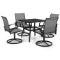vidaXL Set da Pranzo da Giardino 5 pz in Textilene e Acciaio vidaXL Set da Pranzo da Giardino 5 pz in Textilene e Acciaio