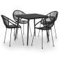 vidaXL Set da Pranzo da Giardino 5 pz in Rattan PVC Nero vidaXL Set da Pranzo da Giardino 5 pz in Rattan PVC Nero