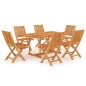 vidaXL Set da Pranzo da Giardino 7 pz in Legno Massello di Teak vidaXL Set da Pranzo da Giardino 7 pz in Legno Massello di Teak