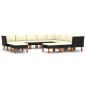 vidaXL Set Divani da Giardino 12 pz con Cuscini in Polyrattan Nero