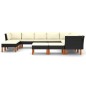 vidaXL Set Divani da Giardino 12 pz con Cuscini in Polyrattan Nero