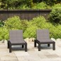 vidaXL Sedie a Sdraio da Giardino con Cuscini 2 pz in Plastica Grigio vidaXL Sedie a Sdraio da Giardino con Cuscini 2 pz in Plastica Grigio