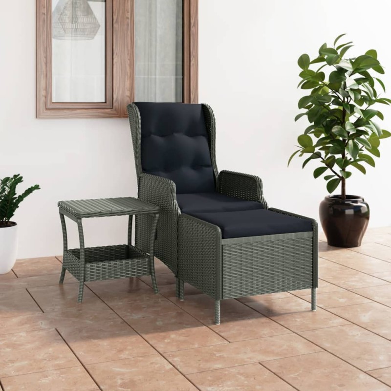 vidaXL Set Divani da Giardino 2pz con Cuscini Polyrattan Grigio Chiaro vidaXL Set Divani da Giardino 2pz con Cuscini Polyrattan Grigio Chiaro