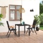 vidaXL Set da Pranzo da Giardino 3 pz Nero e Marrone vidaXL Set da Pranzo da Giardino 3 pz Nero e Marrone