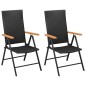 vidaXL Set da Pranzo da Giardino 3 pz Nero e Marrone vidaXL Set da Pranzo da Giardino 3 pz Nero e Marrone