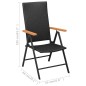 vidaXL Set da Pranzo da Giardino 3 pz Nero e Marrone vidaXL Set da Pranzo da Giardino 3 pz Nero e Marrone