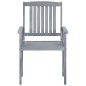 vidaXL Sedie da Giardino con Cuscini 4 pz in Massello di Acacia Grigio vidaXL Sedie da Giardino con Cuscini 4 pz in Massello di Acacia Grigio