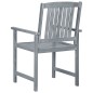 vidaXL Sedie da Giardino con Cuscini 4 pz in Massello di Acacia Grigio vidaXL Sedie da Giardino con Cuscini 4 pz in Massello di Acacia Grigio