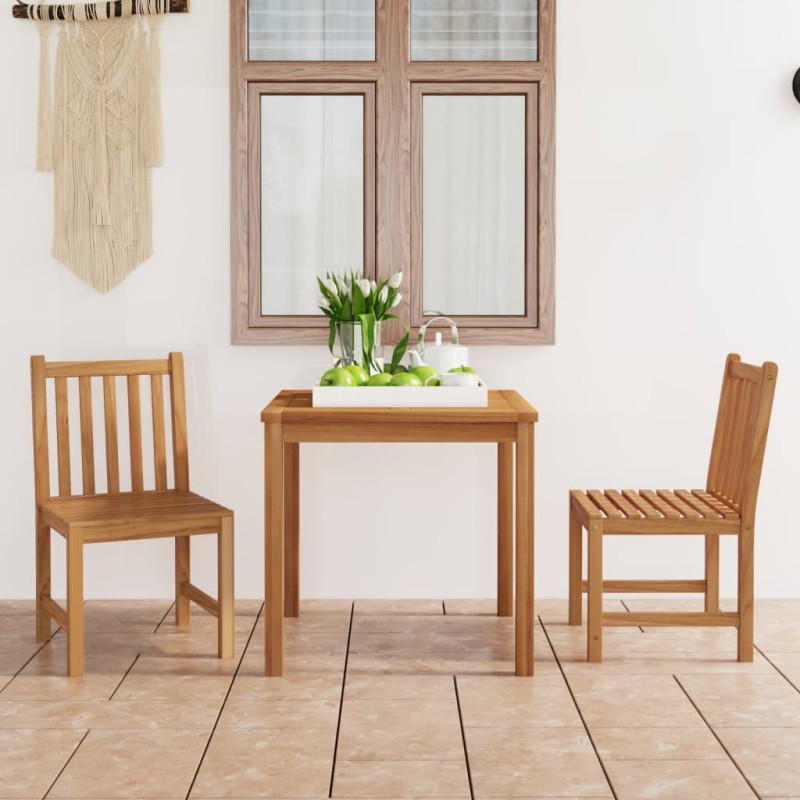 vidaXL Set da Pranzo per Esterni 3 pz in Legno Massello di Teak vidaXL Set da Pranzo per Esterni 3 pz in Legno Massello di Teak