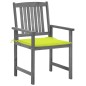 vidaXL Sedie da Giardino con Cuscini 4 pz in Massello di Acacia Grigio vidaXL Sedie da Giardino con Cuscini 4 pz in Massello di Acacia Grigio