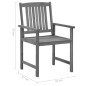 vidaXL Sedie da Giardino con Cuscini 4 pz in Massello di Acacia Grigio vidaXL Sedie da Giardino con Cuscini 4 pz in Massello di Acacia Grigio