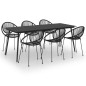 vidaXL Set da Pranzo da Giardino 7 pz in Rattan PVC Nero vidaXL Set da Pranzo da Giardino 7 pz in Rattan PVC Nero