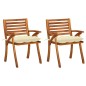 vidaXL Sedie da Pranzo da Giardino con Cuscini 2 pz Massello di Acacia vidaXL Sedie da Pranzo da Giardino con Cuscini 2 pz Massello di Acacia